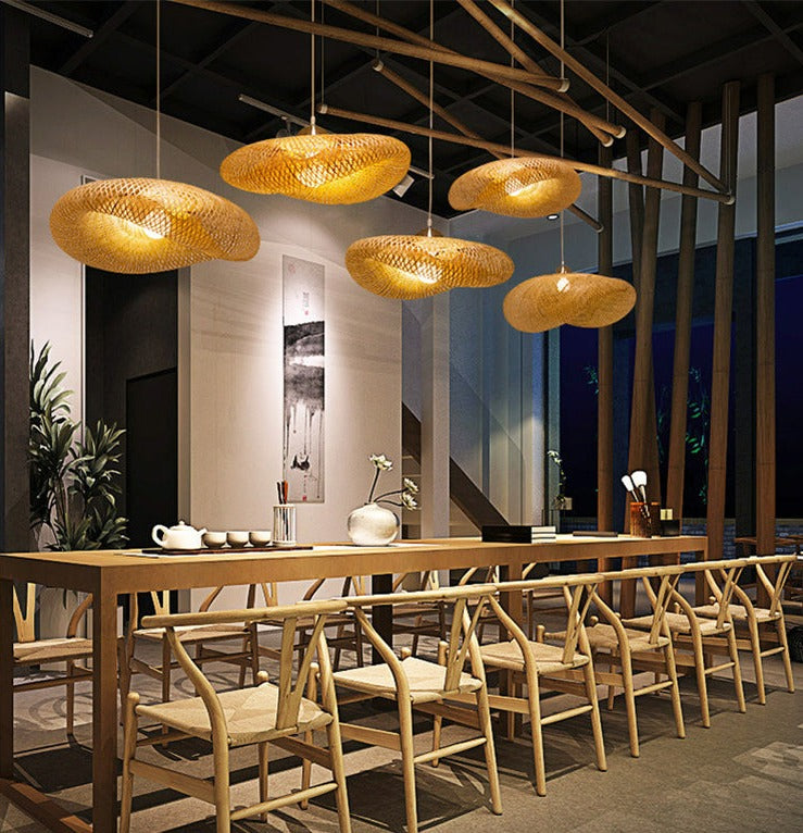 Woven Bamboo Pendant Light