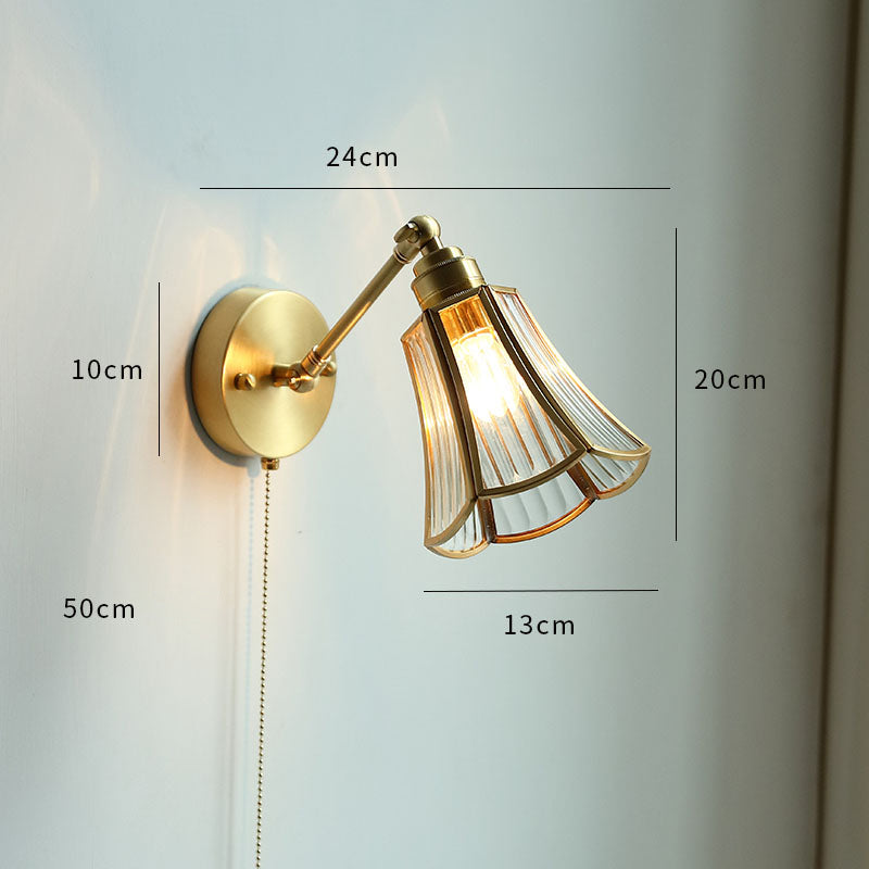 Modern Style Ceramic Pull Chain Wall Light