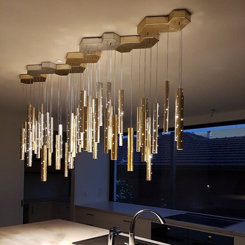 Modern Style Bars of Light Chandelier