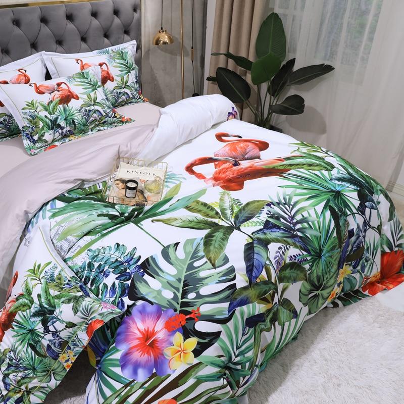 Flamingo & Leaves Duvet Cover Set