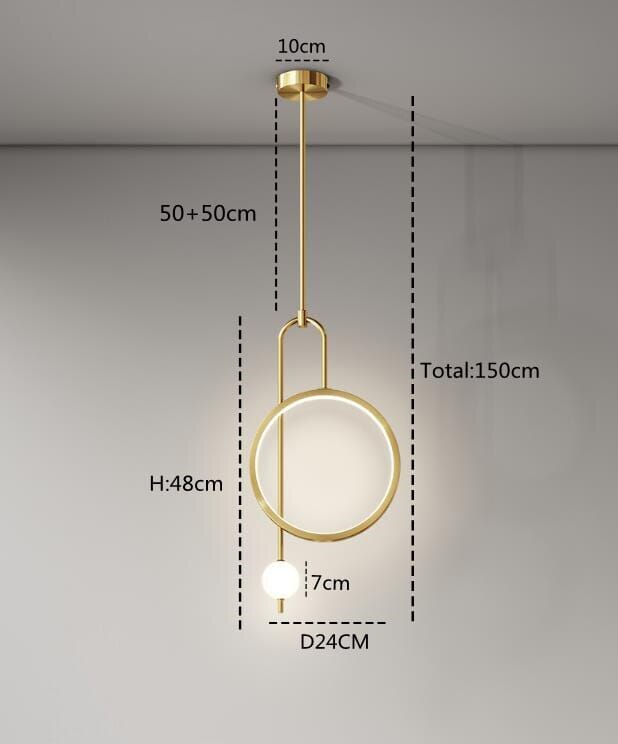 Modern Gold Ring Pendant Light