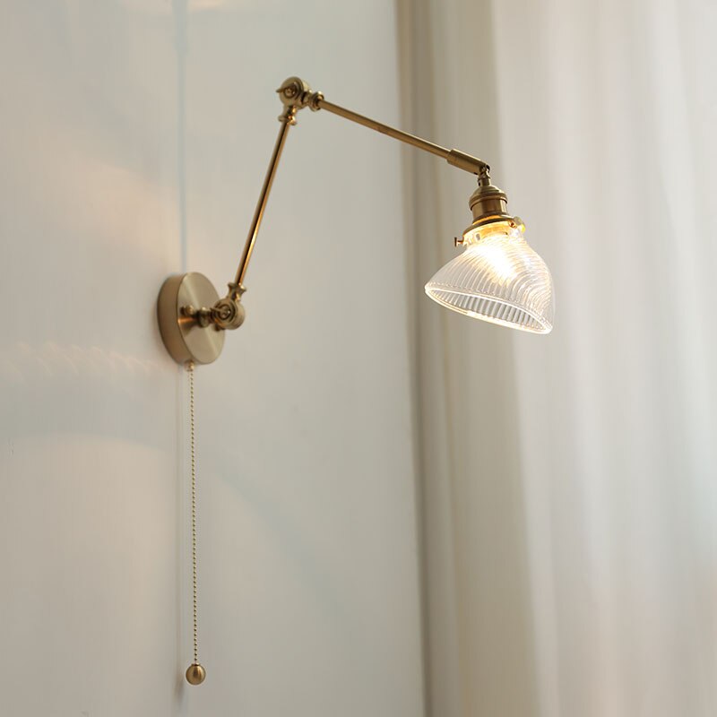 Modern Style Glass Copper Wall Light