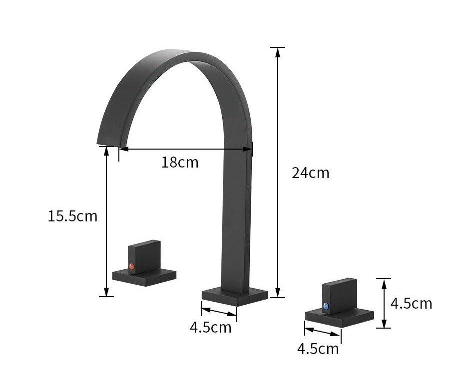 Modern Gooseneck Double Handle Bathroom Faucet