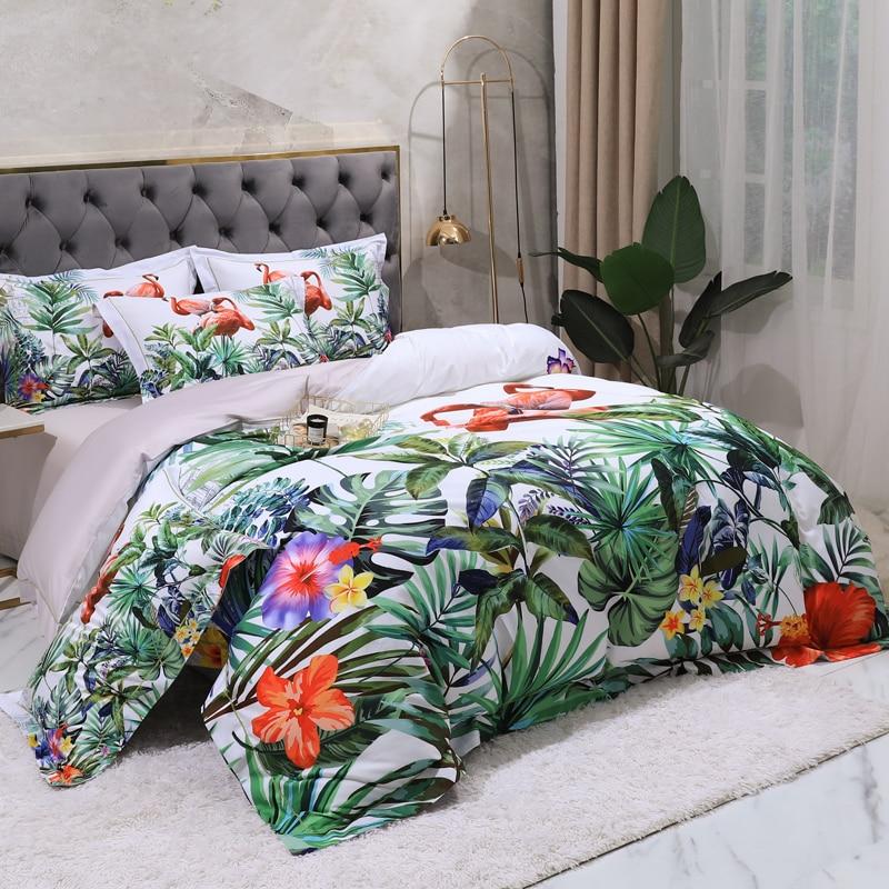 Flamingo & Leaves Duvet Cover Set