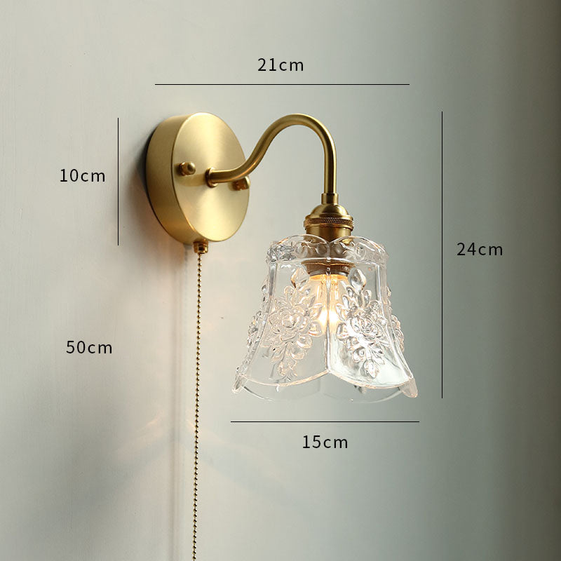 Modern Style Ceramic Pull Chain Wall Light