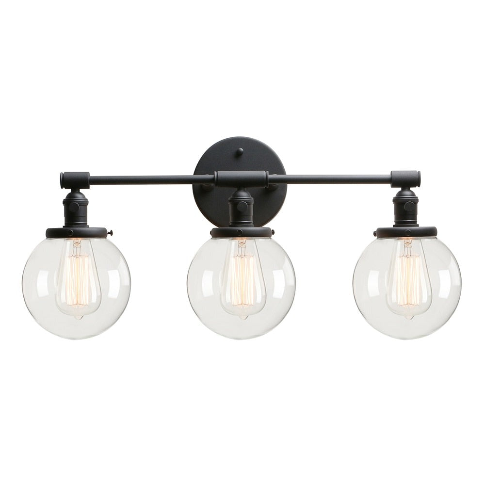 Three-Bulb Deacon Glass Globe Wall Sconce