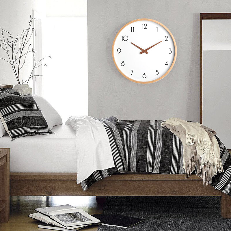 Minimalist Numbers Wooden Wall Clock