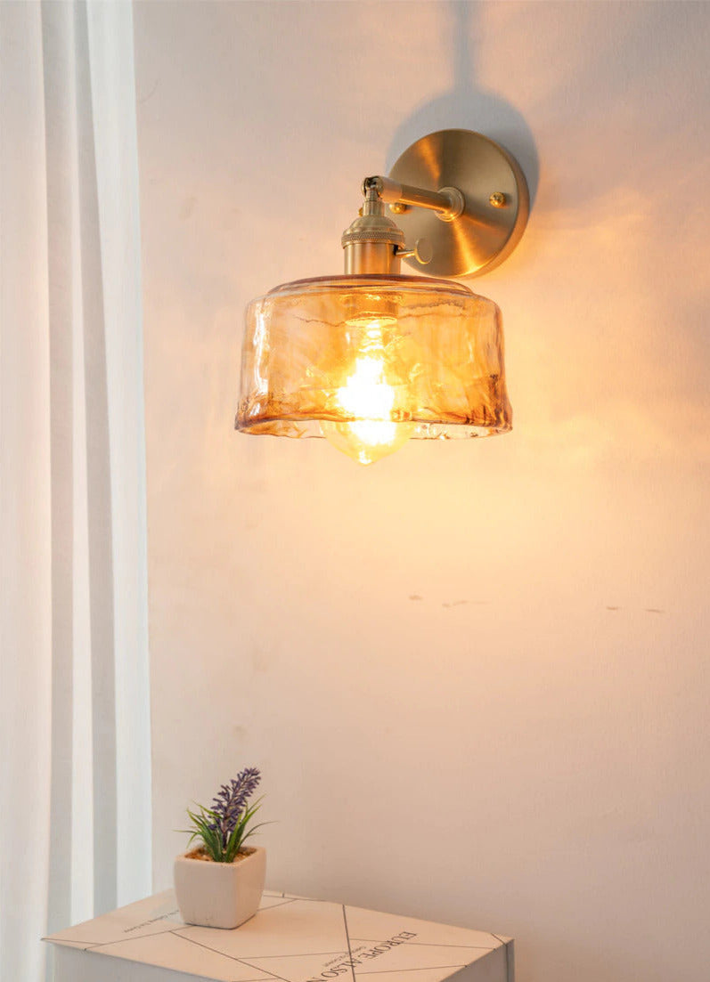 Vintage Hand-Blown Glass Wall Sconces