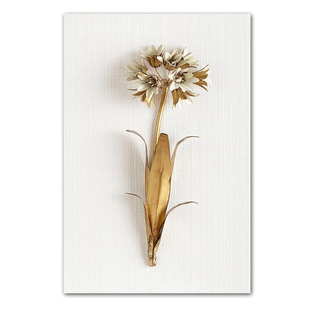 Natural Golden Flowers and Leaves Canvas Poster