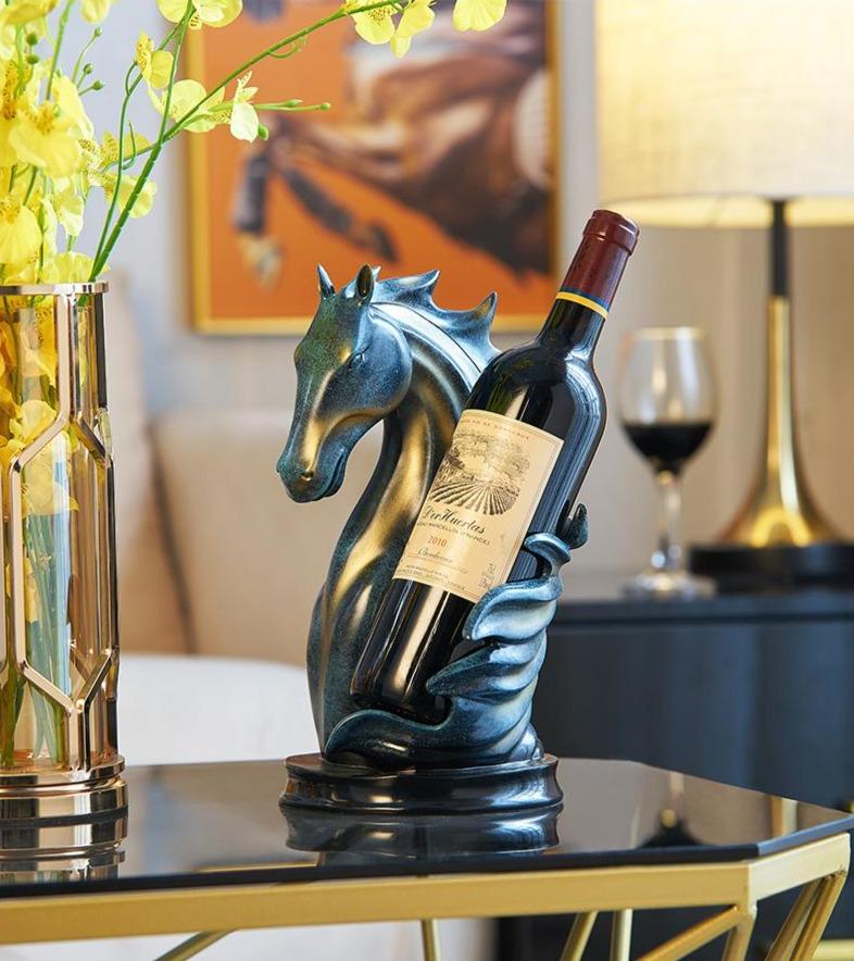 Horse-Shaped Artisan Horse Wine Holder