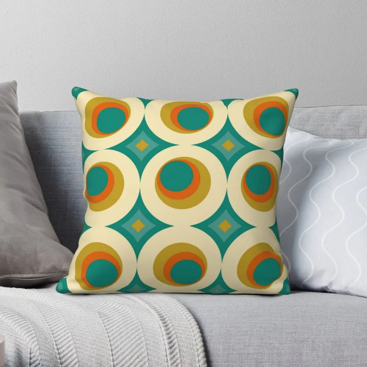 Modern Retro Colour Circle Cushion