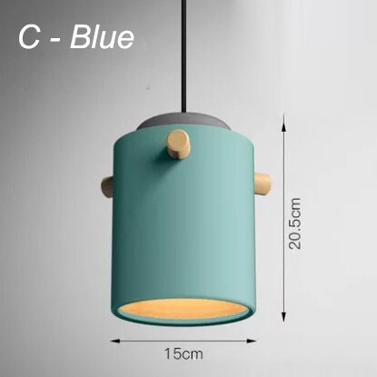 Wooden Bucket Pendant Lights Fixture