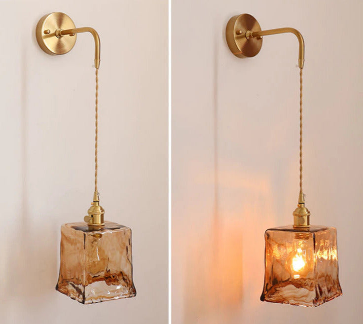 Vintage Hand-Blown Glass Wall Sconces