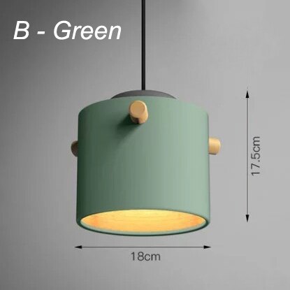 Wooden Bucket Pendant Lights Fixture