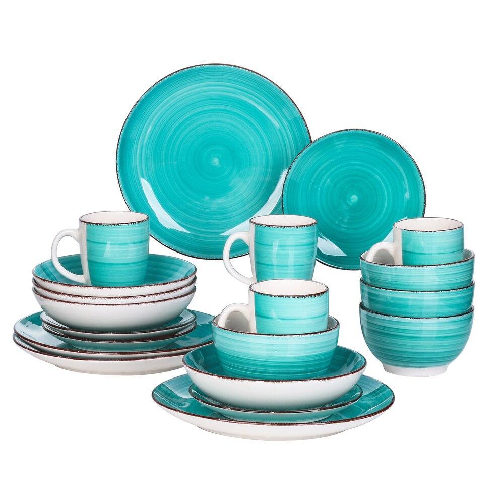 Bella-G 20-Piece Porcelain Dinnerware Set - Nordic Side - 20, BellaG, Dinner, Dinnerware, for, Person, Piece, PlateBowlMug, PlateDessert, PlateSoup, Porcelain, Service, Set, Vancasso, with