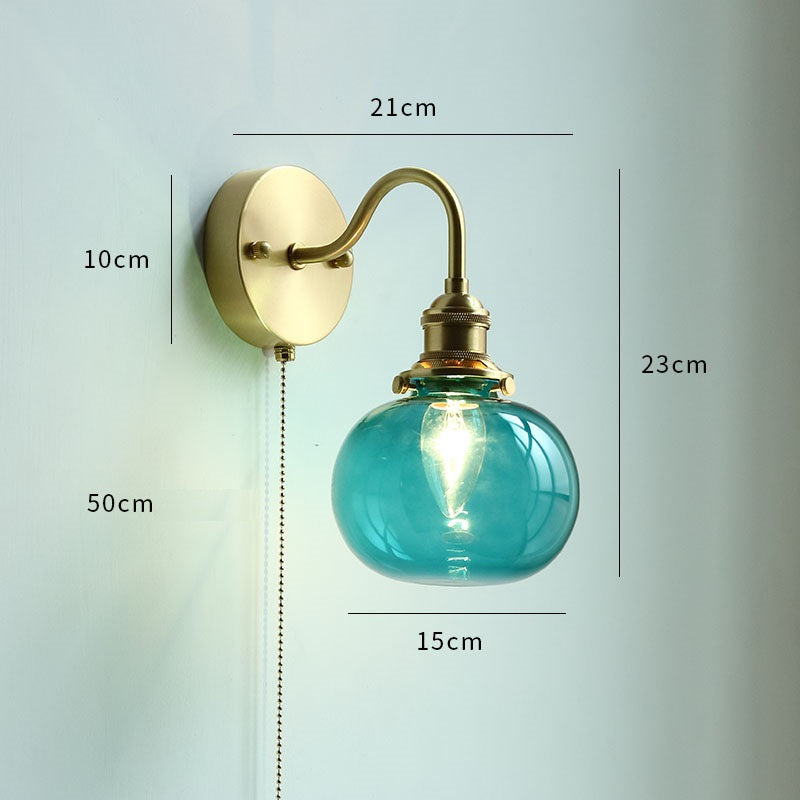 Modern Style Ceramic Pull Chain Wall Light