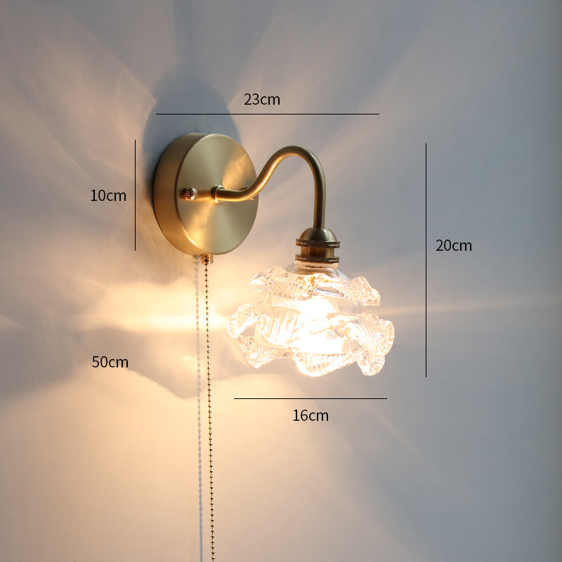 Modern Style Ceramic Pull Chain Wall Light