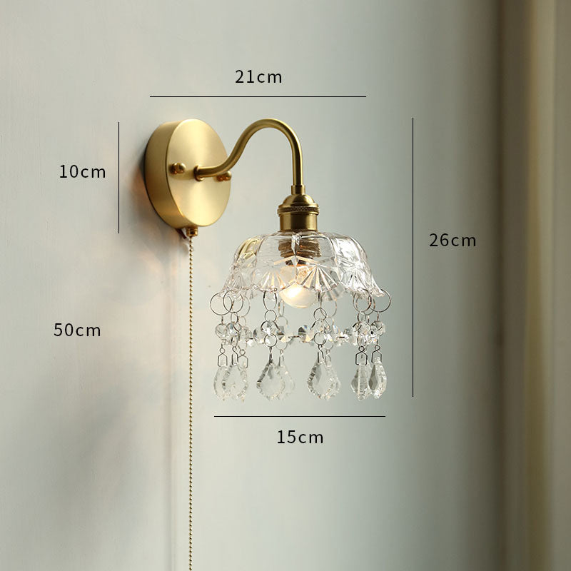 Modern Style Ceramic Pull Chain Wall Light