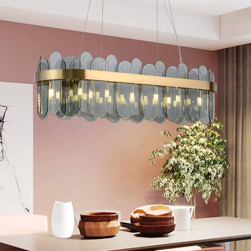 Modern Style Oval Shards Chandelier