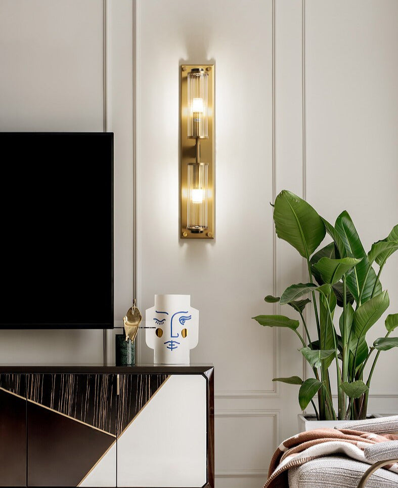 Tereza - Copper & Glass Column Wall Sconce