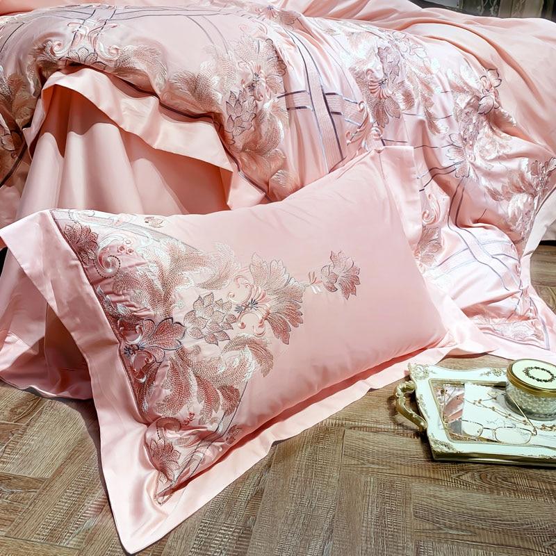 Royal Light Pink Embroidery Duvet Set