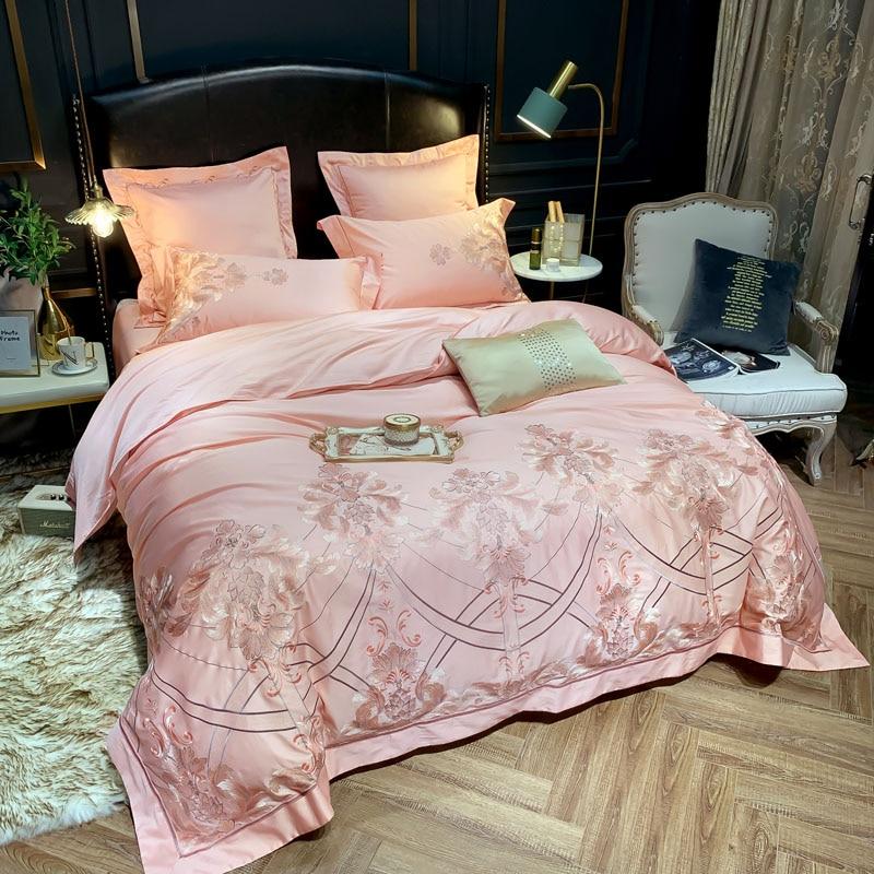 Royal Light Pink Embroidery Duvet Set