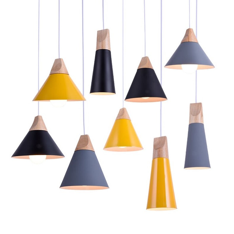 Wooden Funnel Pendant Lights Fixture