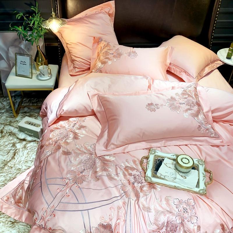 Royal Light Pink Embroidery Duvet Set