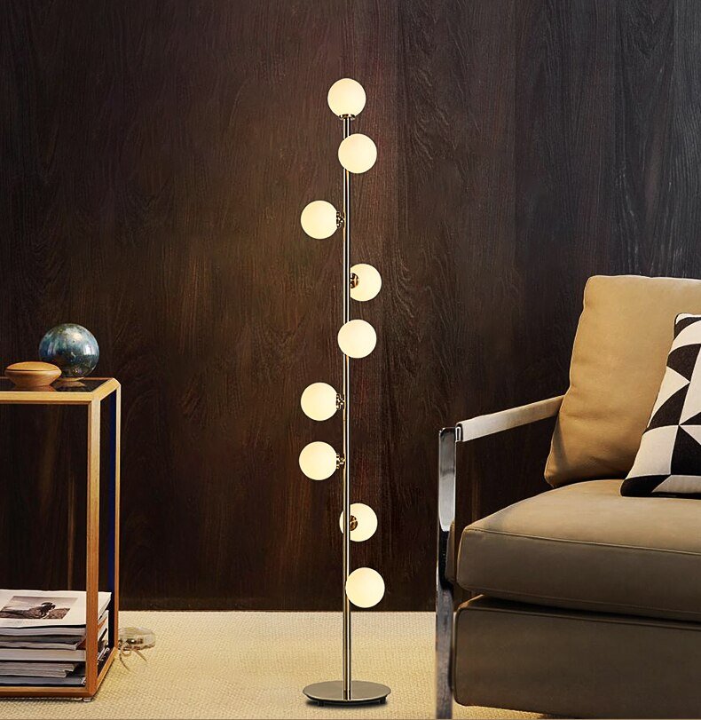 Unique Modern Gold Glass Ball LED Floor Lamp