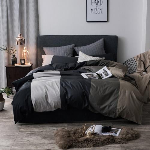 Fiorella 100% Cotton coffee grey purple green pink Duvet Cover Set - Nordic Side - 100%, Bedding, coffee, Cotton, Fiorella, green, grey, pink, purple, Set