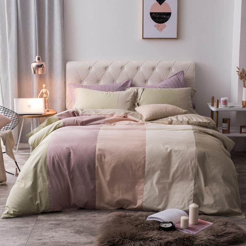 Fiorella 100% Cotton coffee grey purple green pink Duvet Cover Set - Nordic Side - 100%, Bedding, coffee, Cotton, Fiorella, green, grey, pink, purple, Set