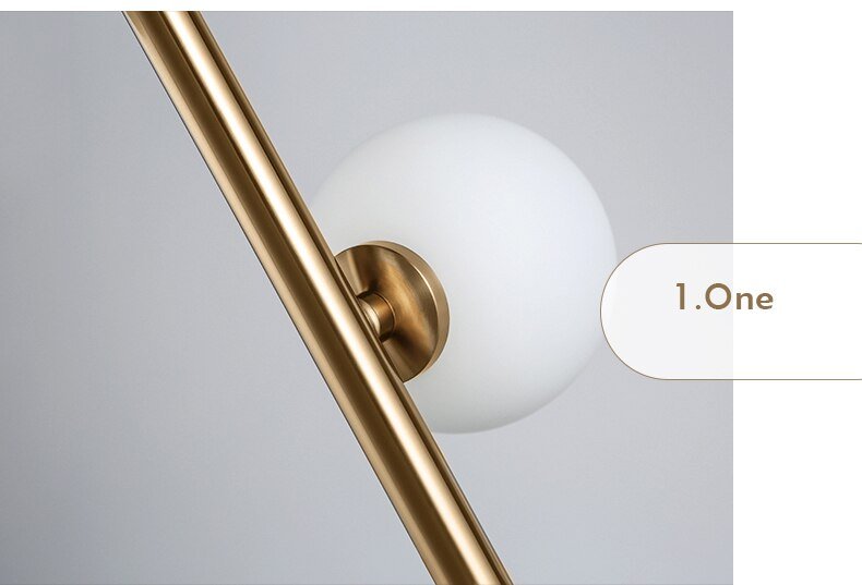 Unique Modern Gold Glass Ball LED Floor Lamp