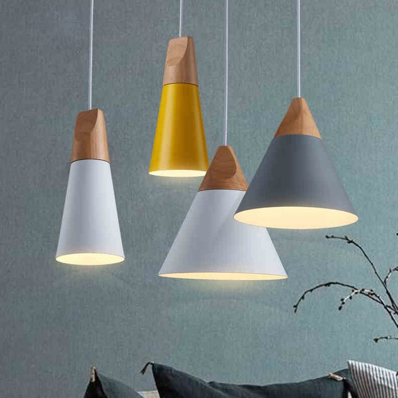 Wooden Funnel Pendant Lights Fixture