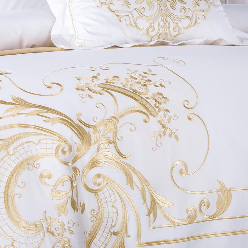 Ivy Gold Forest Duvet Cover Set (Egyptian Cotton) - Nordic Side - Bed, Bedding, Bedroom, Duvet