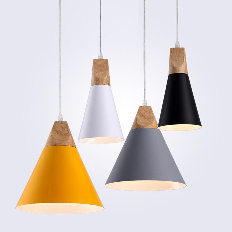 Wooden Funnel Pendant Lights Fixture