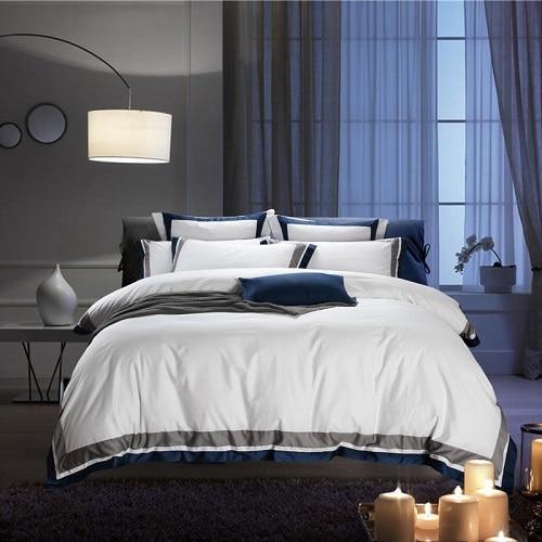 Degella Egyptian Cotton Luxury White Duvet Cover Set - Nordic Side - Bedding, Cotton, Degella, Egyptian, Luxury, Set, White