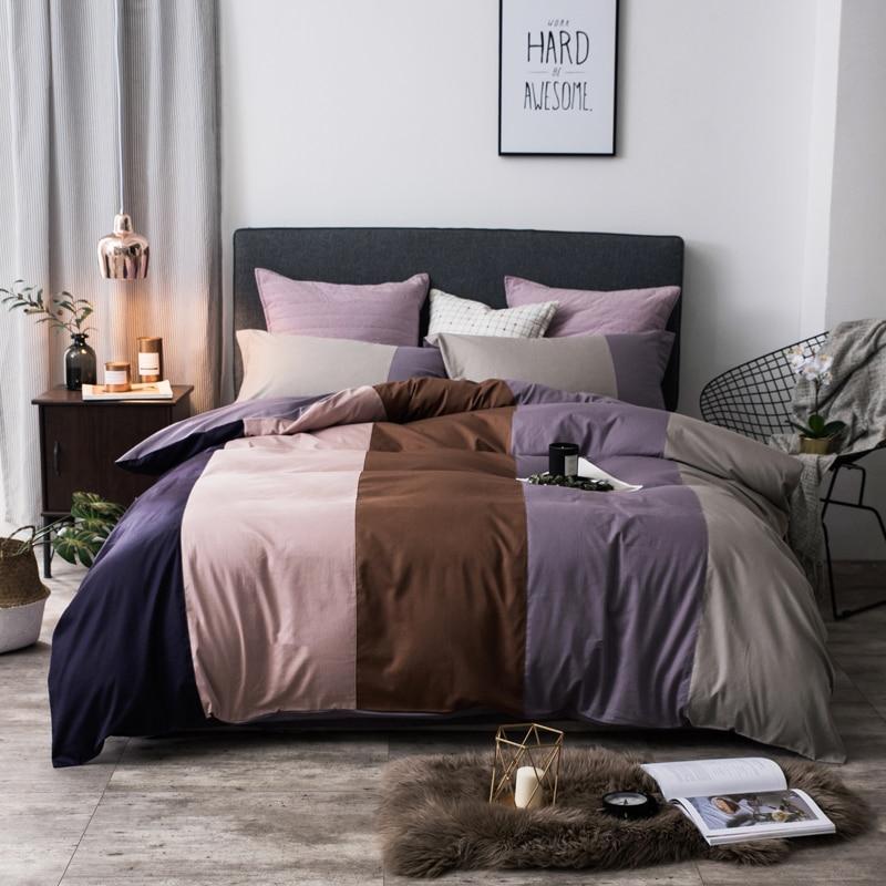 Fiorella 100% Cotton coffee grey purple green pink Duvet Cover Set - Nordic Side - 100%, Bedding, coffee, Cotton, Fiorella, green, grey, pink, purple, Set