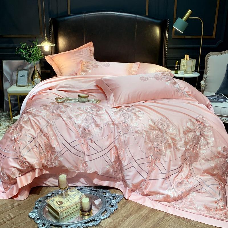 Royal Light Pink Embroidery Duvet Set