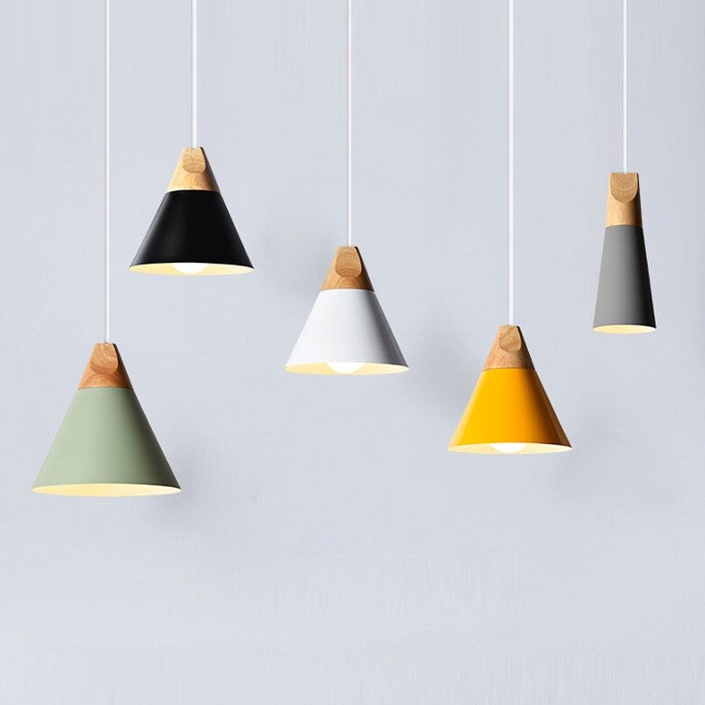 Wooden Funnel Pendant Lights Fixture