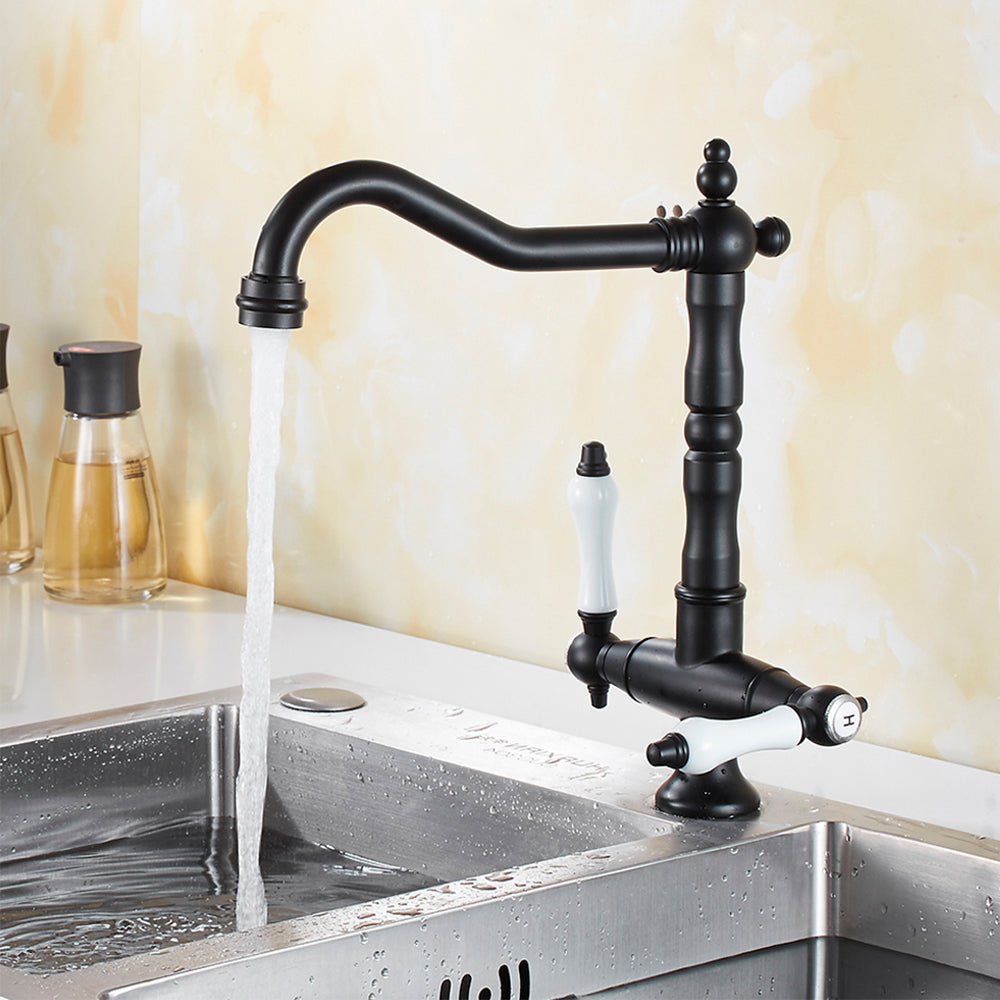 Two-Handle Rustic Brass Faucet