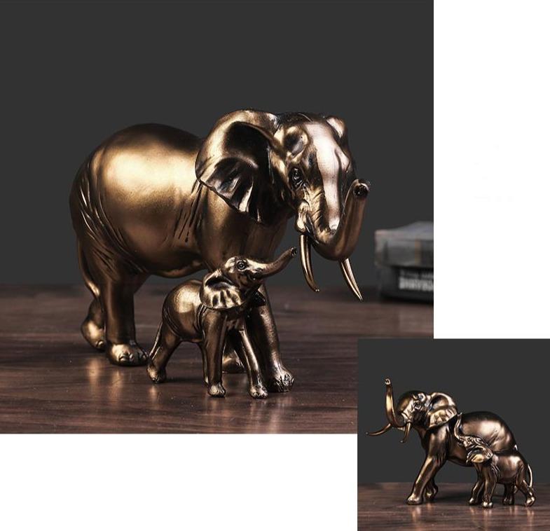 Mother Elegant Elephant Statue for Home Decor