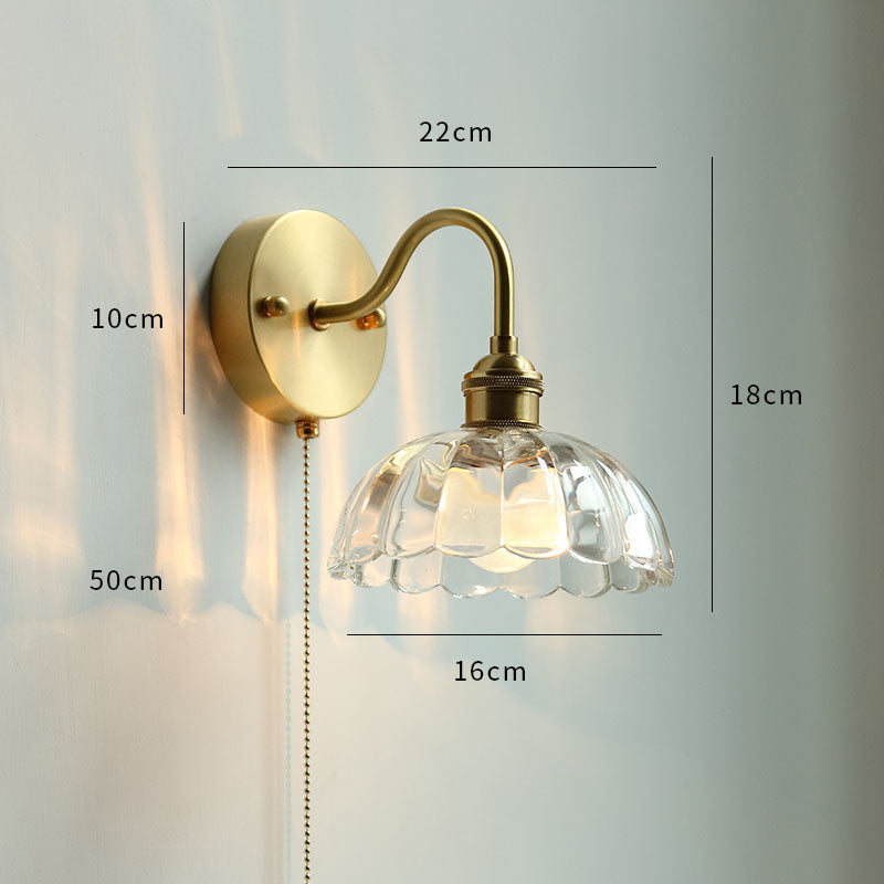 Modern Style Ceramic Pull Chain Wall Light