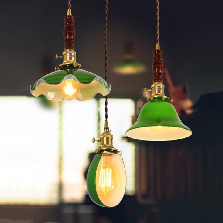 Vintage Style Green Pendant Light