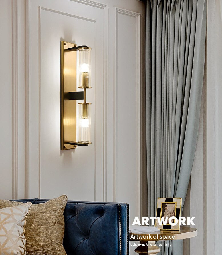 Tereza - Copper & Glass Column Wall Sconce