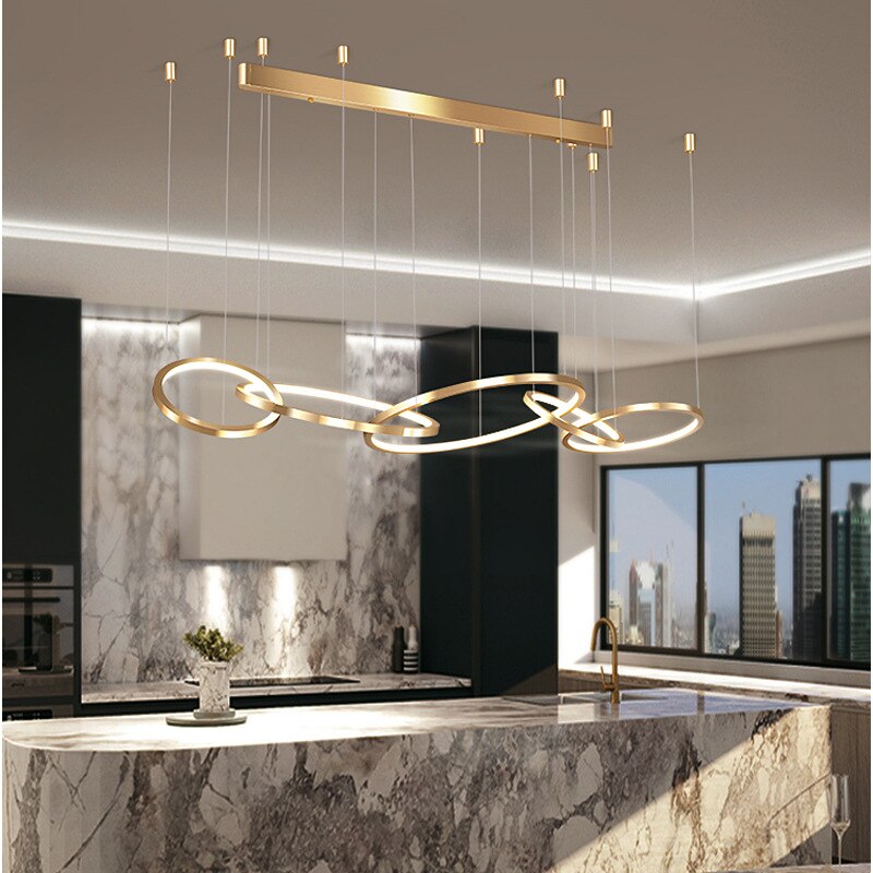 Modern Design Golden Rings Chandelier