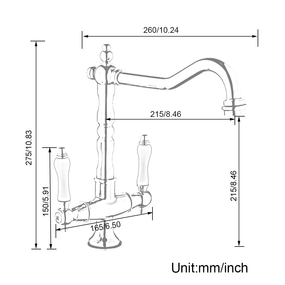 Two-Handle Rustic Brass Faucet