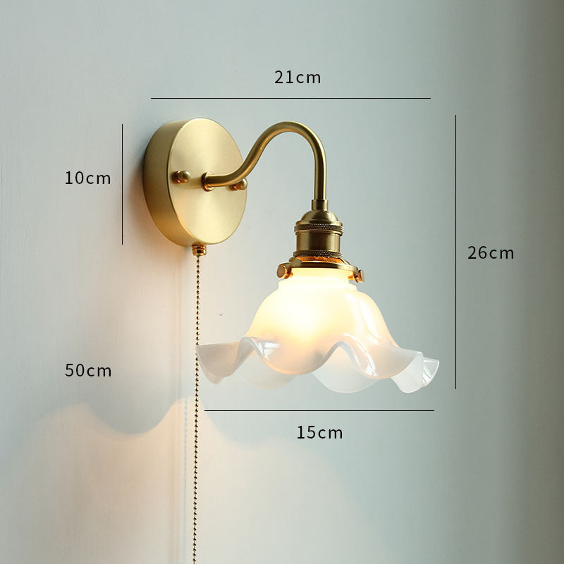 Modern Style Ceramic Pull Chain Wall Light