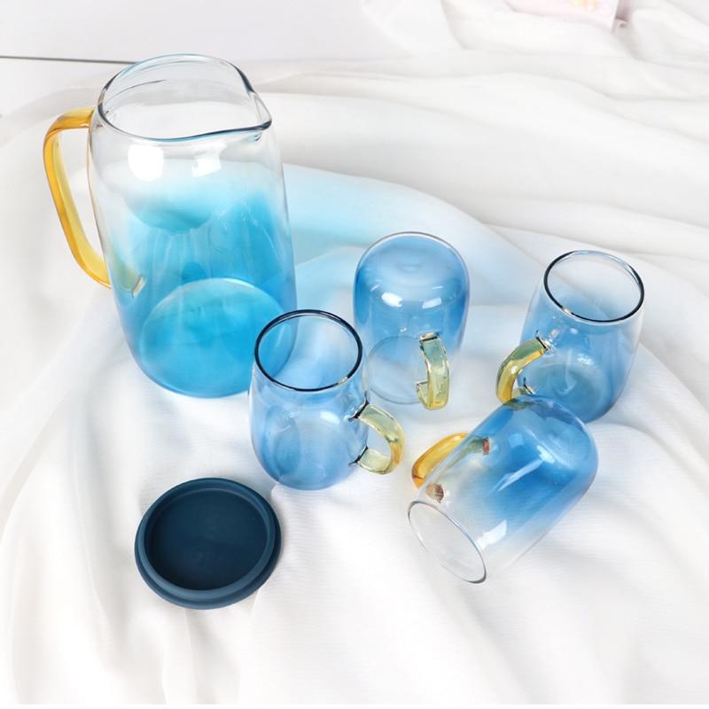 Blue Ombre Glass Pitcher Set