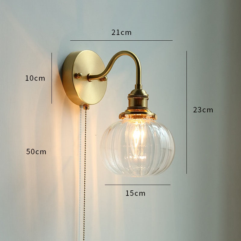 Modern Style Ceramic Pull Chain Wall Light