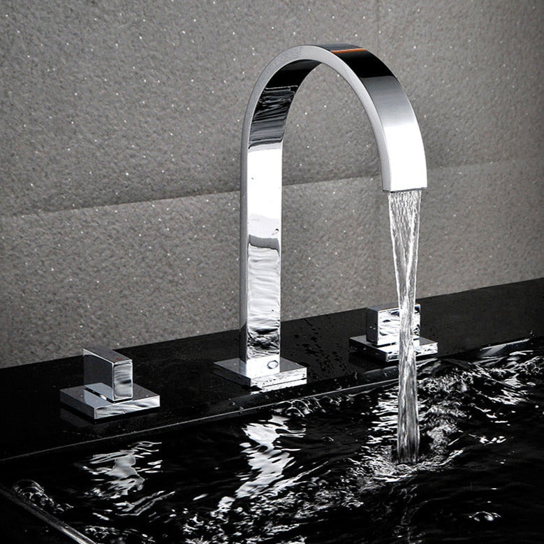 Modern Gooseneck Double Handle Bathroom Faucet